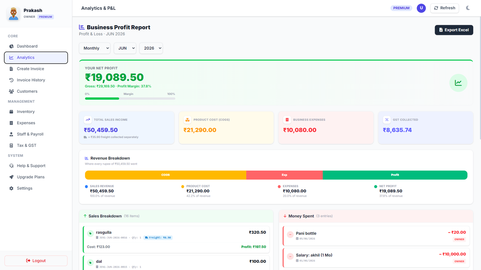 Analytics Feature